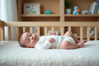 Bébé endormi paisiblement dans sa chambre de nurserie