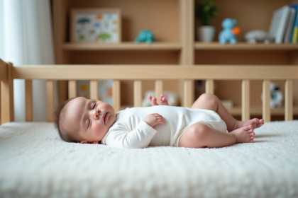 Bébé endormi paisiblement dans sa chambre de nurserie