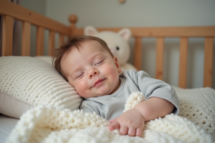 Bebe endormi dans une nurserie douce et chaleureuse