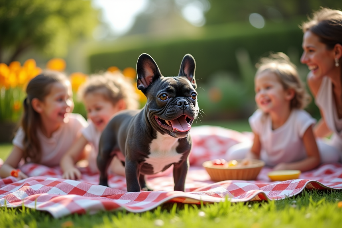 Bulldog français avec marquages exotiques lors d