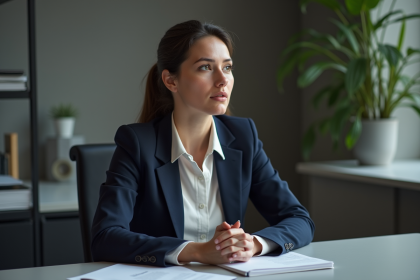Femme d affaires concentrée dans un bureau moderne