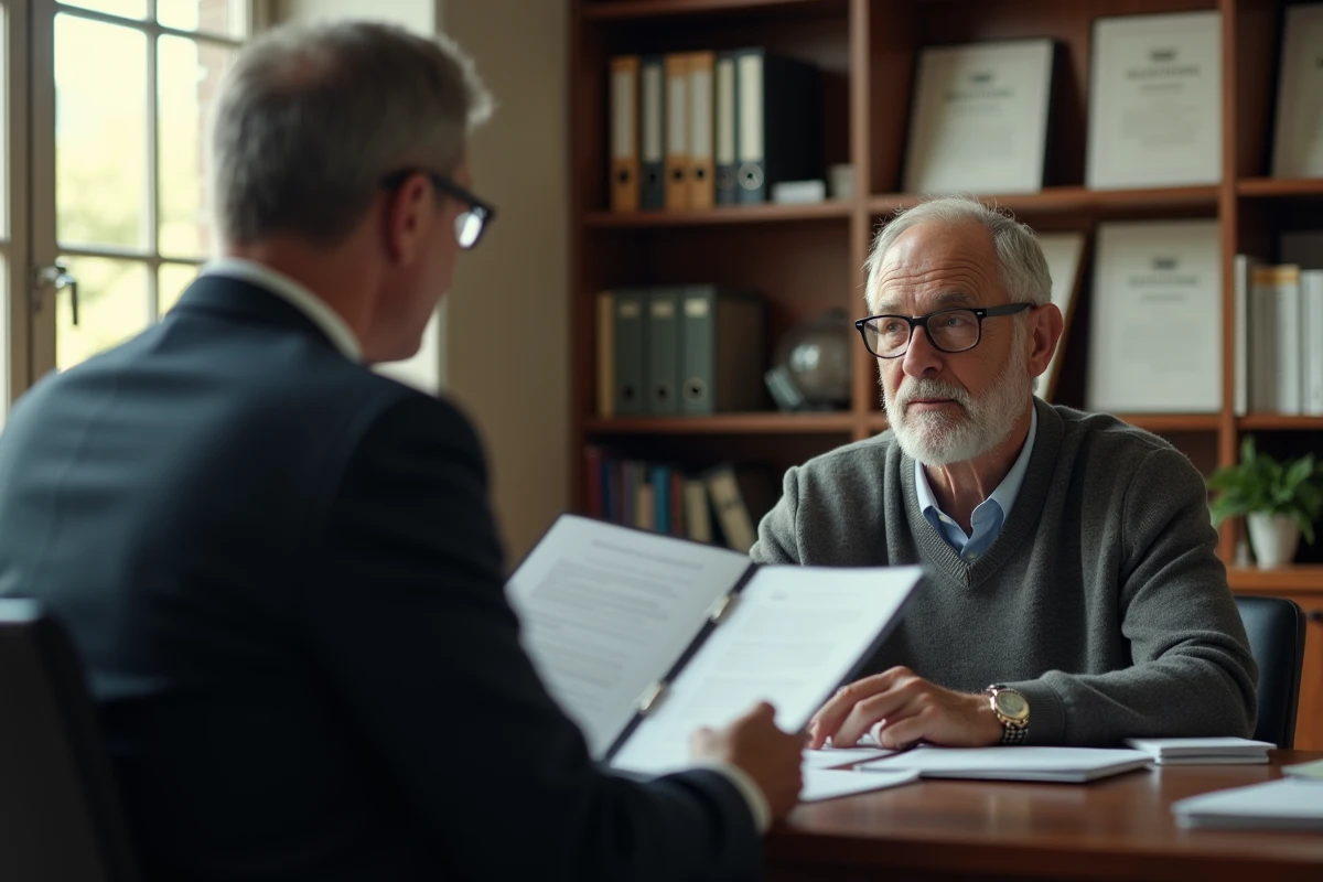 Homme d affaires discutant avec un senior dans un bureau