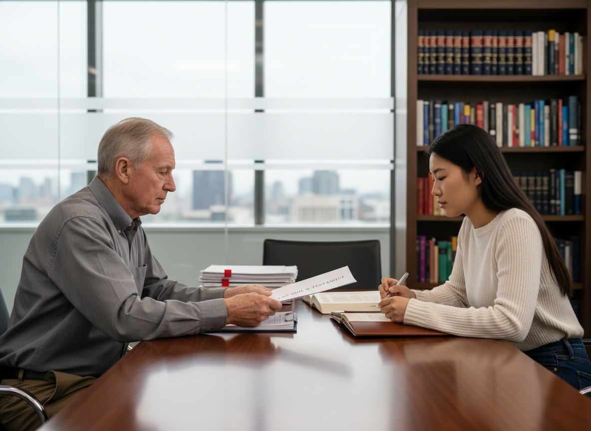 Signature d un testament entre un homme et une femme dans un bureau moderne